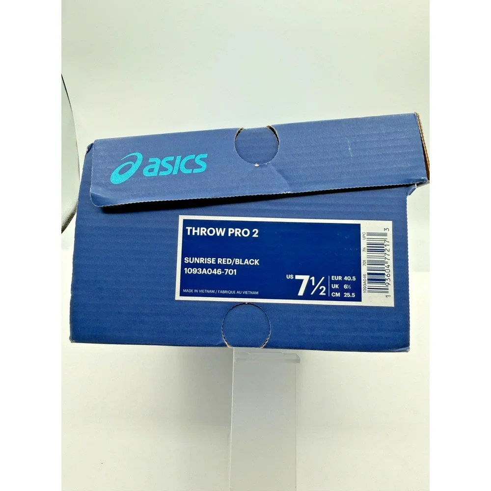 Asics‎ Throw Pro 2 Shoes Unisex Sz 7.5 Track Field 1093A046 Sunrise Red Dynawrap